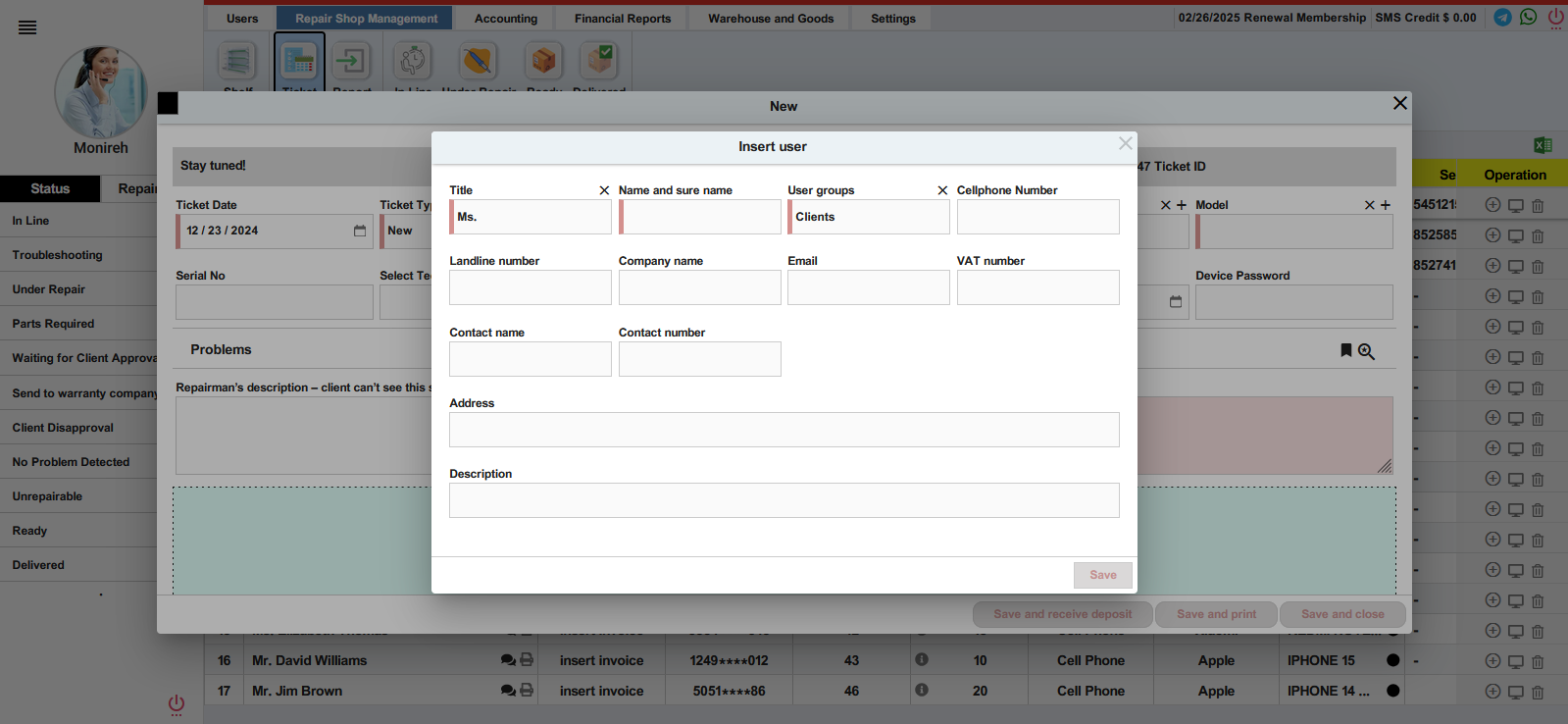 Shortcut for Adding Customers in Finty Option 1